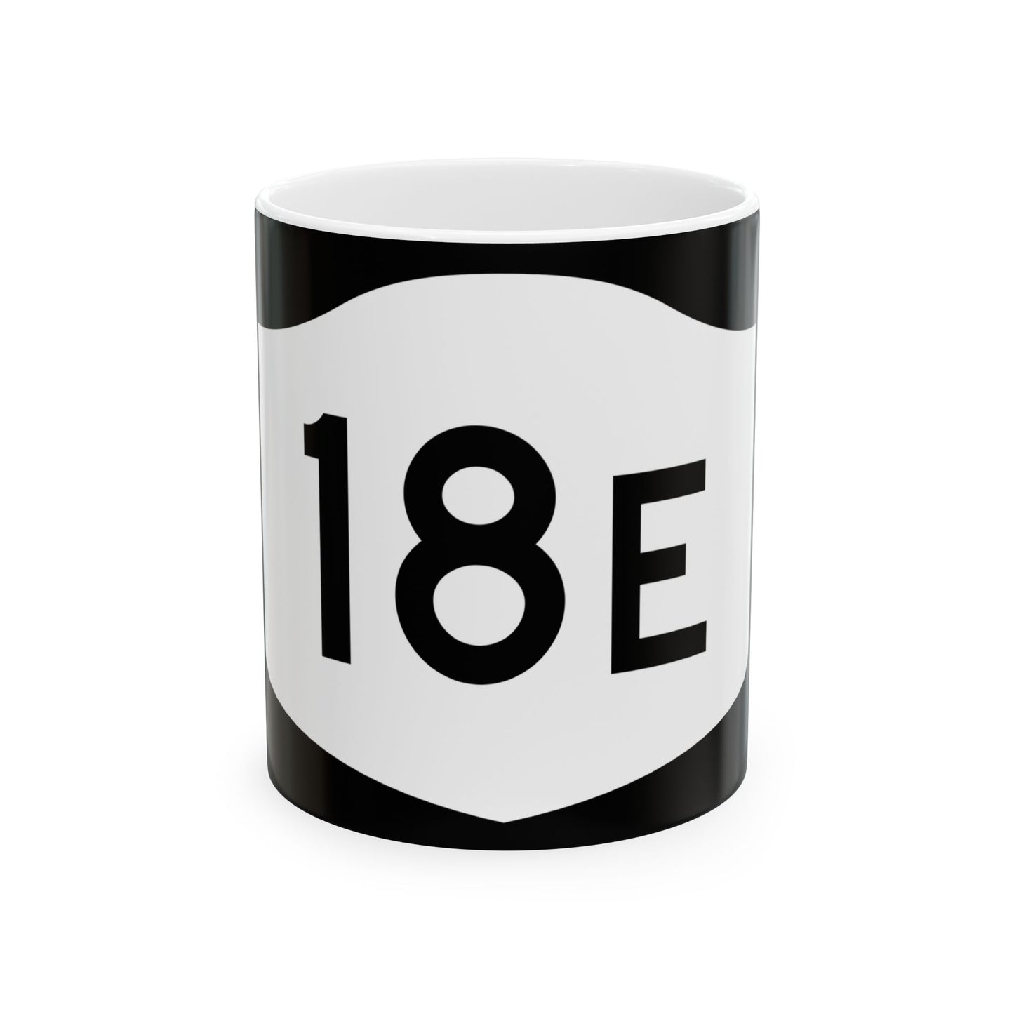 NY-18E (New York) (Road Sign) White Coffee Mug