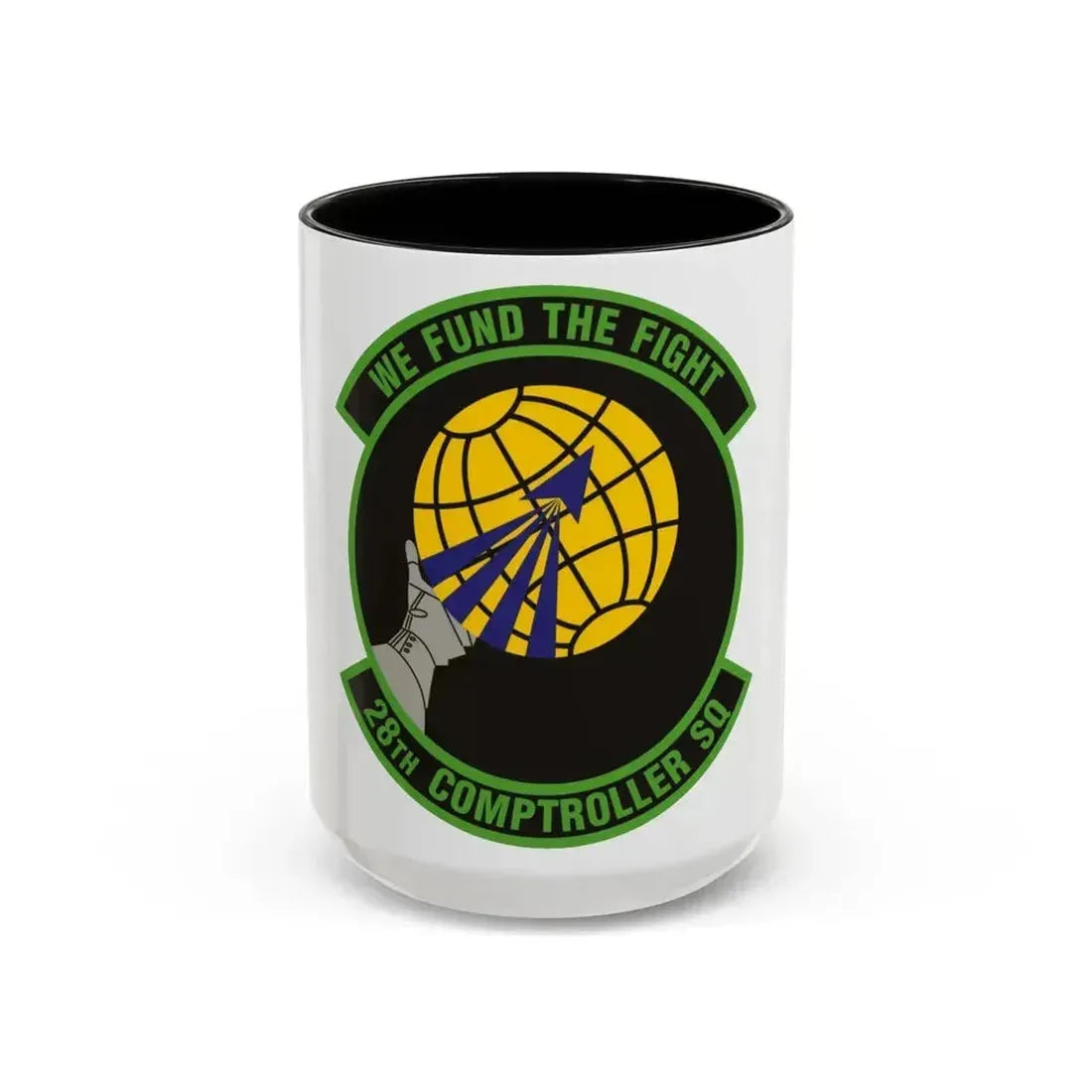 28th Comptroller Squadron (U.S. Air Force) Accent Coffee Mug 15oz Black - Go Mug Yourself