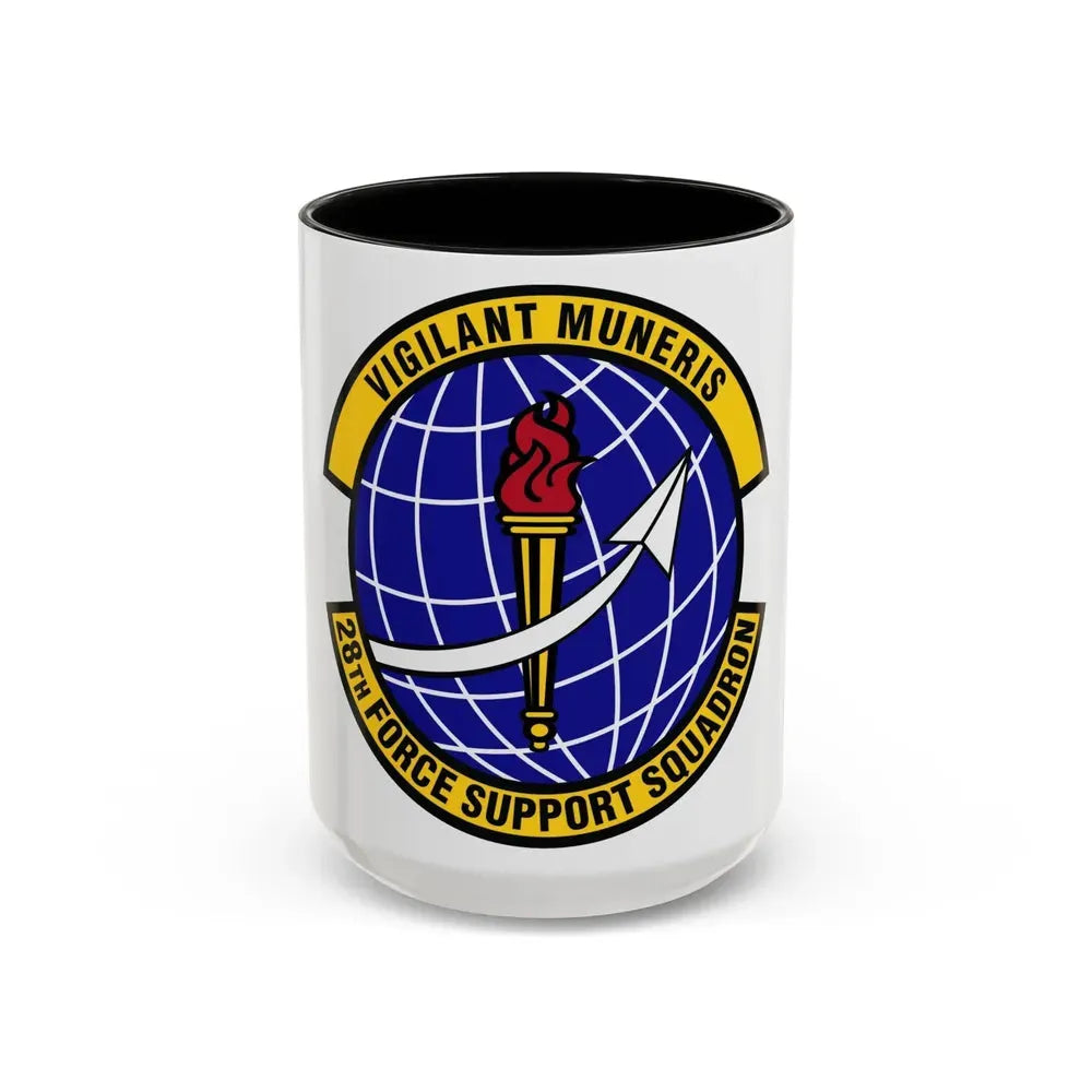 28th Force Support Squadron (U.S. Air Force) Accent Coffee Mug 15oz Black - Go Mug Yourself