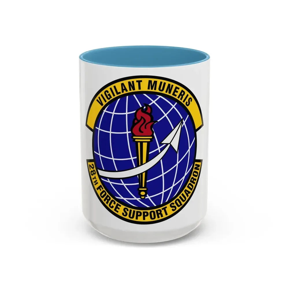 28th Force Support Squadron (U.S. Air Force) Accent Coffee Mug 15oz Light Blue - Go Mug Yourself