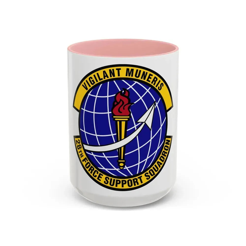 28th Force Support Squadron (U.S. Air Force) Accent Coffee Mug 15oz Pink - Go Mug Yourself