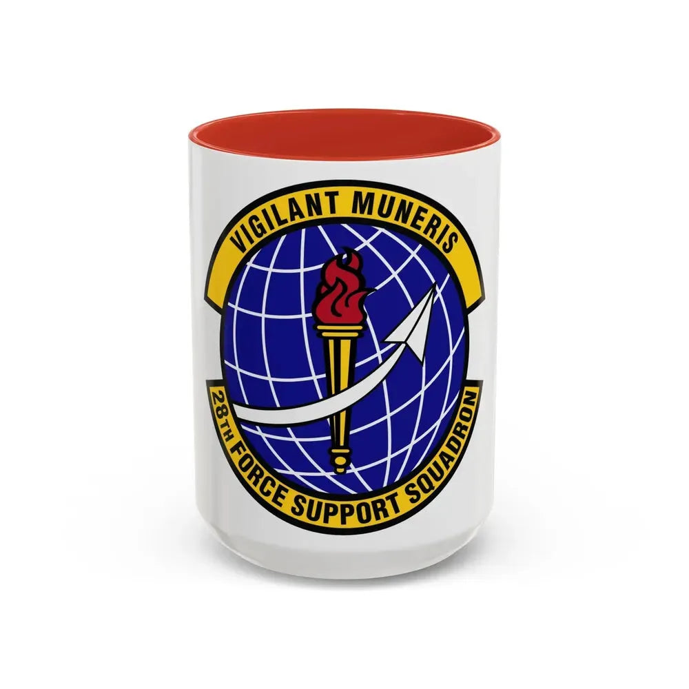 28th Force Support Squadron (U.S. Air Force) Accent Coffee Mug 15oz Red - Go Mug Yourself
