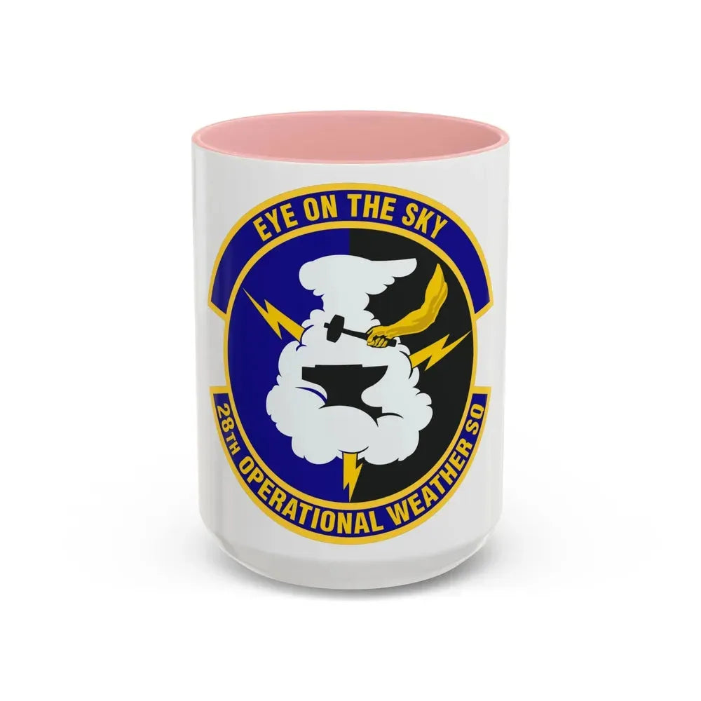 28th Operational Weather Squadron (U.S. Air Force) Accent Coffee Mug 15oz Pink - Go Mug Yourself