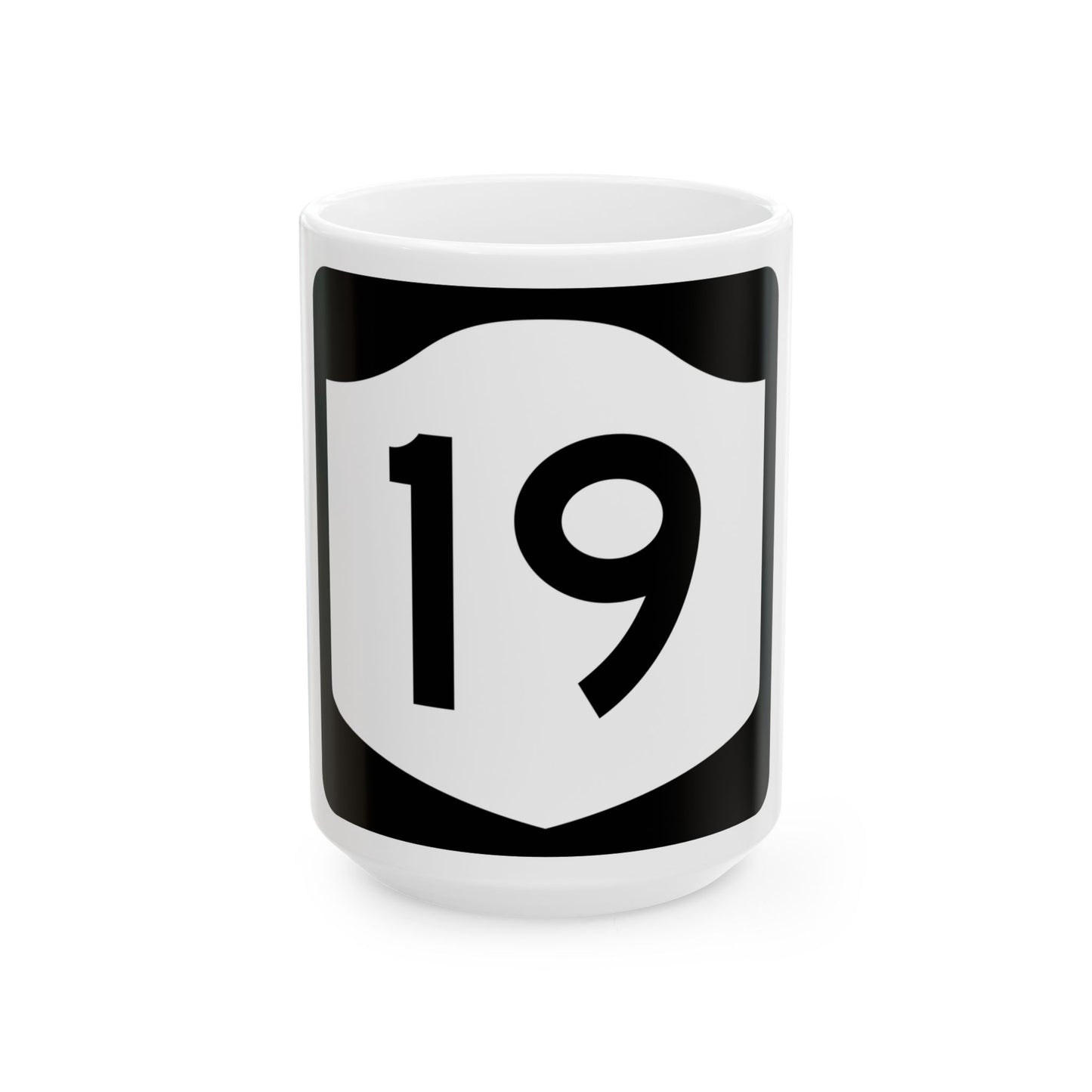 NY-19 (New York) (Road Sign) White Coffee Mug