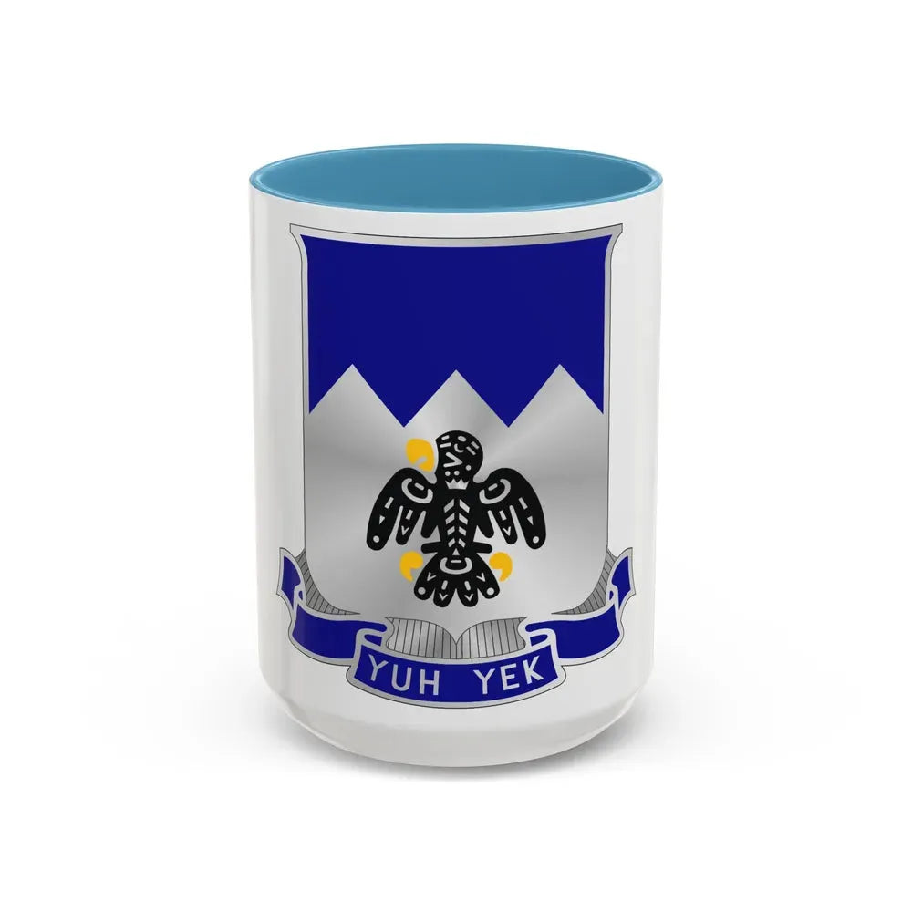297th Infantry Regiment (U.S. Army) Accent Coffee Mug 15oz Light Blue - Go Mug Yourself
