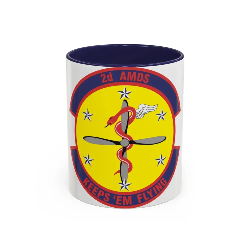 2d Aerospace Medical Squadron (U.S. Air Force) Accent Coffee Mug 11oz Navy - Go Mug Yourself