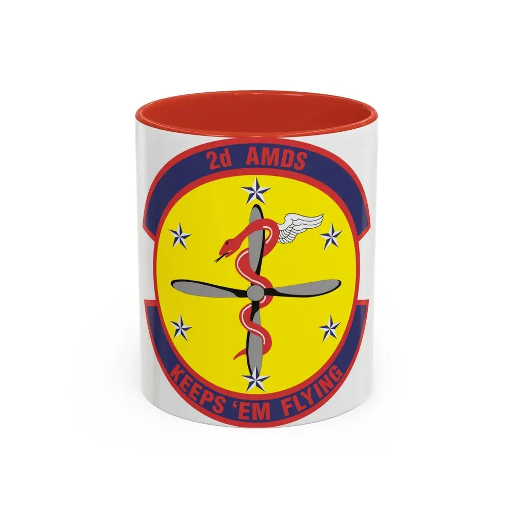 2d Aerospace Medical Squadron (U.S. Air Force) Accent Coffee Mug 11oz Red - Go Mug Yourself