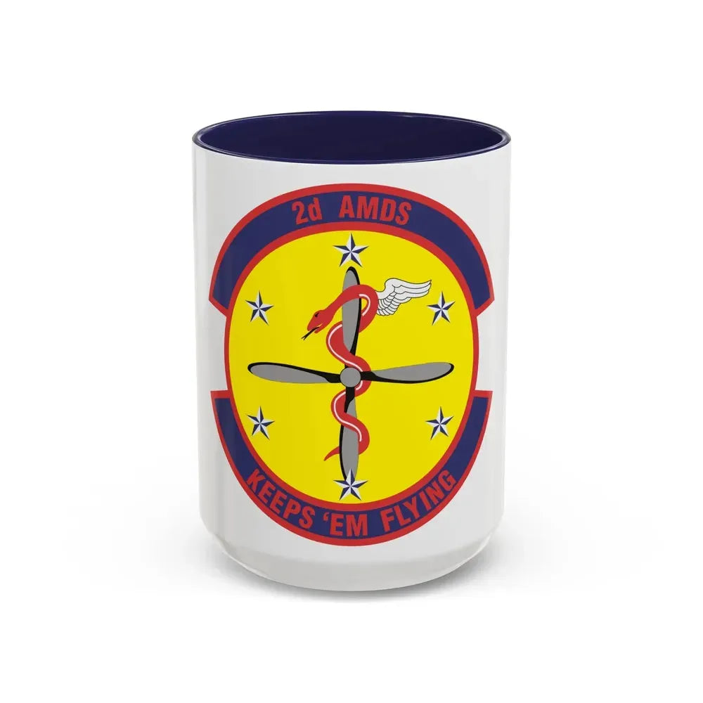 2d Aerospace Medical Squadron (U.S. Air Force) Accent Coffee Mug 15oz Navy - Go Mug Yourself
