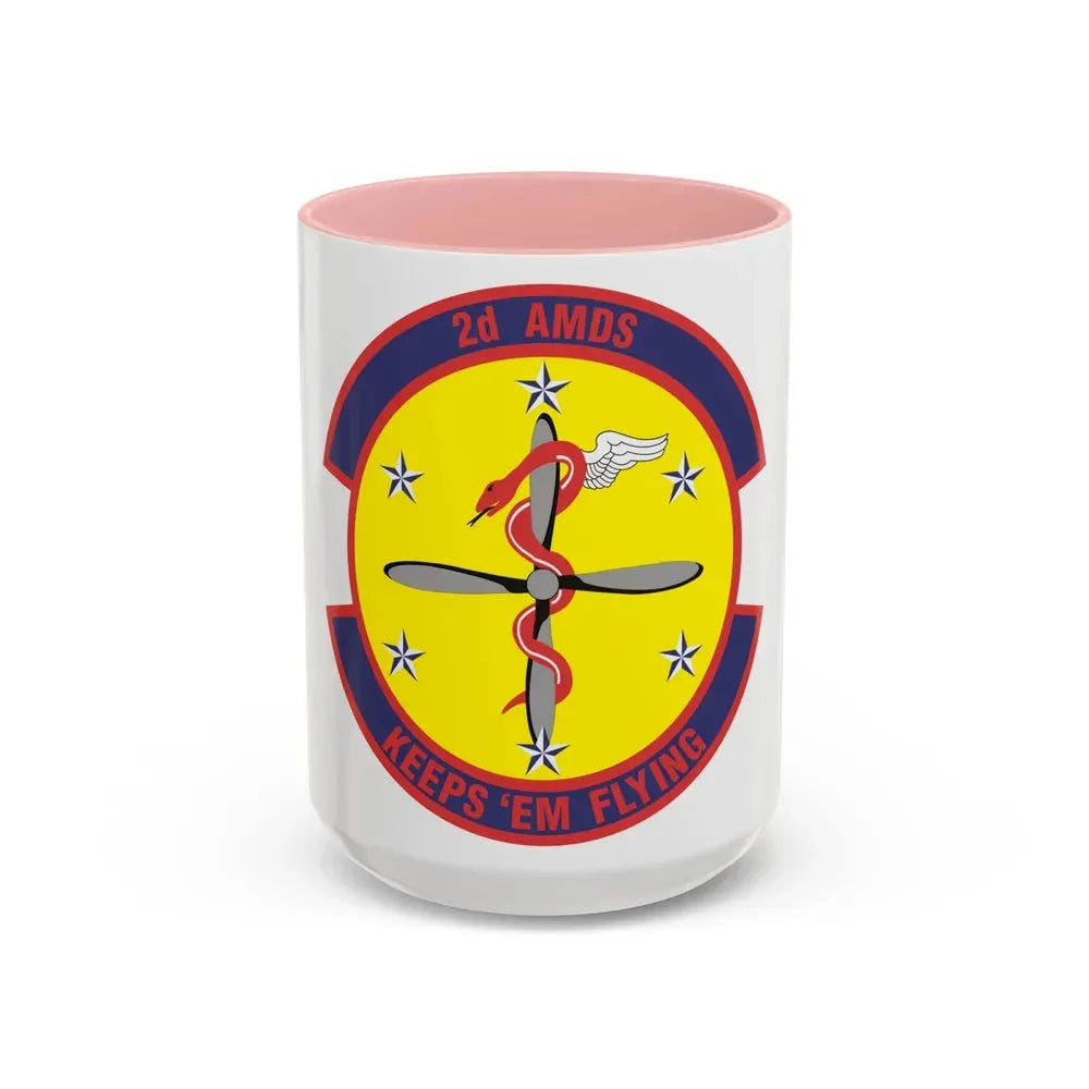 2d Aerospace Medical Squadron (U.S. Air Force) Accent Coffee Mug 15oz Pink - Go Mug Yourself