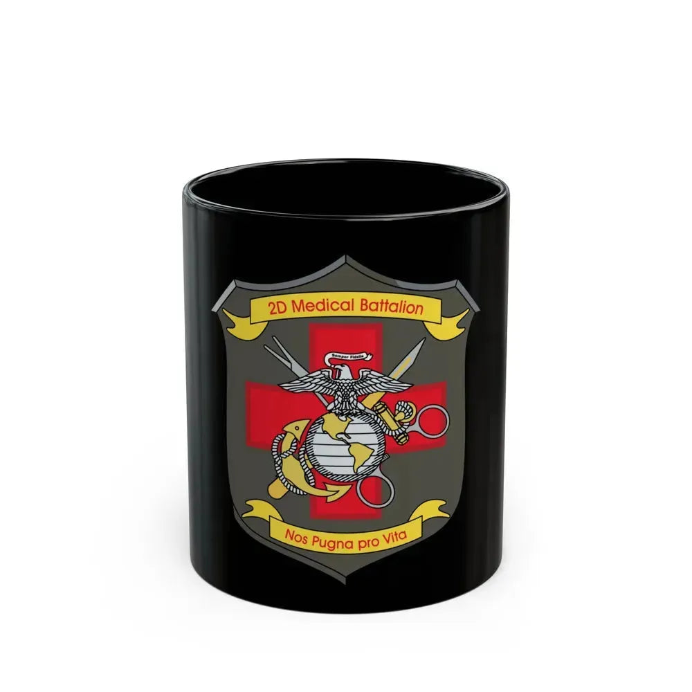2d Medical Battalion Nos Pugna Pro Vita (USMC) Black Coffee Mug 11oz - Go Mug Yourself