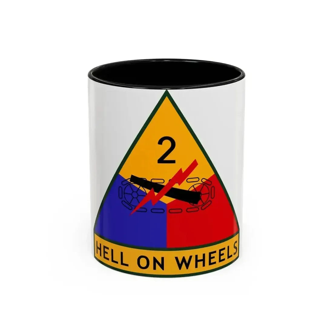 2nd Armored Division (U.S. Army) Accent Coffee Mug 11oz Black - Go Mug Yourself