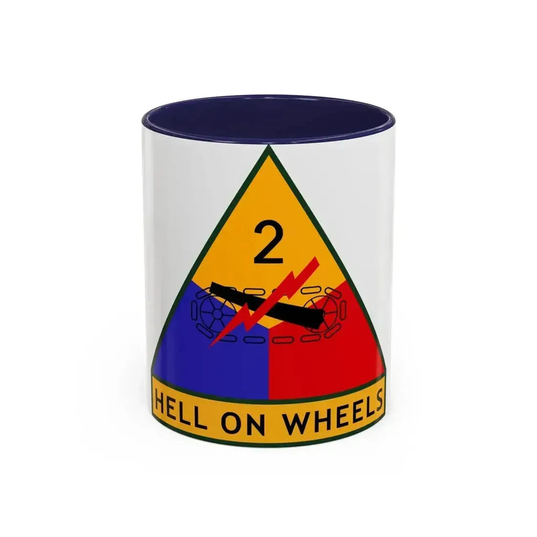 2nd Armored Division (U.S. Army) Accent Coffee Mug 11oz Navy - Go Mug Yourself