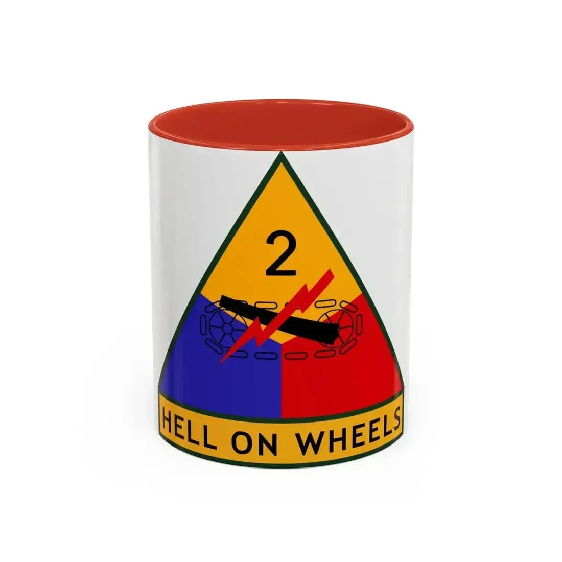 2nd Armored Division (U.S. Army) Accent Coffee Mug 11oz Red - Go Mug Yourself