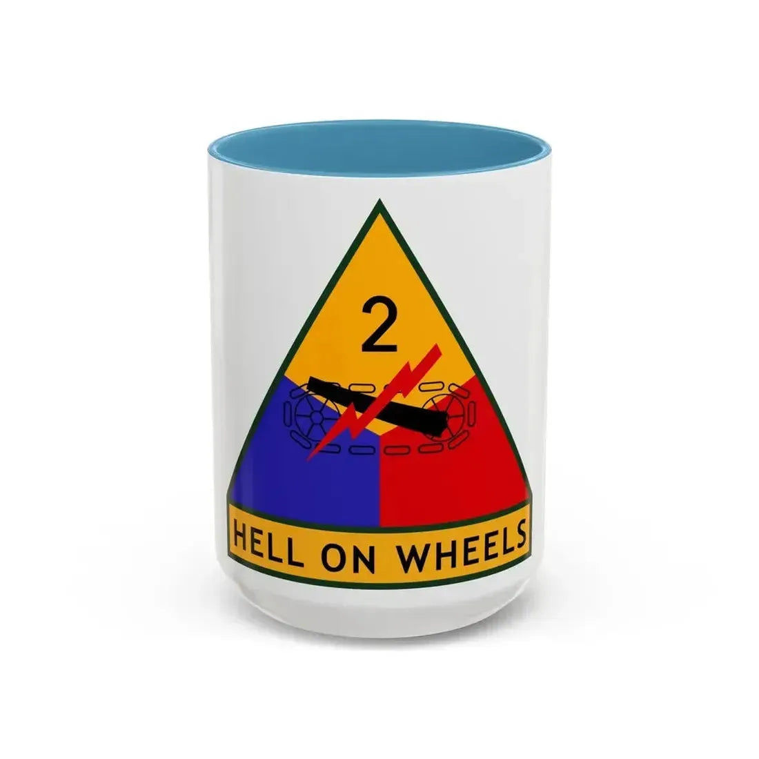 2nd Armored Division (U.S. Army) Accent Coffee Mug 15oz Light Blue - Go Mug Yourself