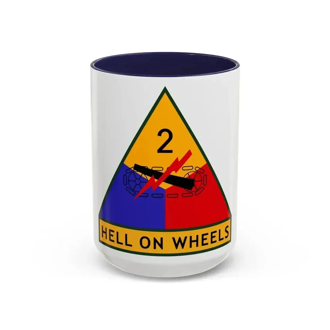 2nd Armored Division (U.S. Army) Accent Coffee Mug 15oz Navy - Go Mug Yourself