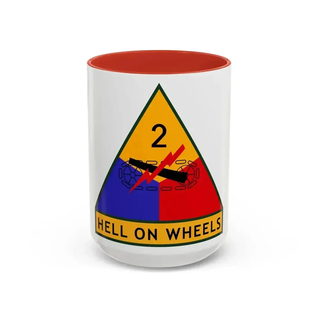2nd Armored Division (U.S. Army) Accent Coffee Mug 15oz Red - Go Mug Yourself