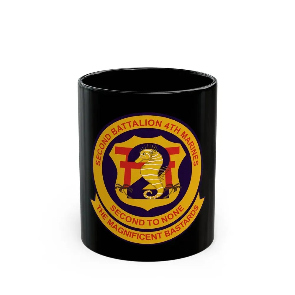 2nd Bat 4th Marines (USMC) Black Coffee Mug 11oz - Go Mug Yourself
