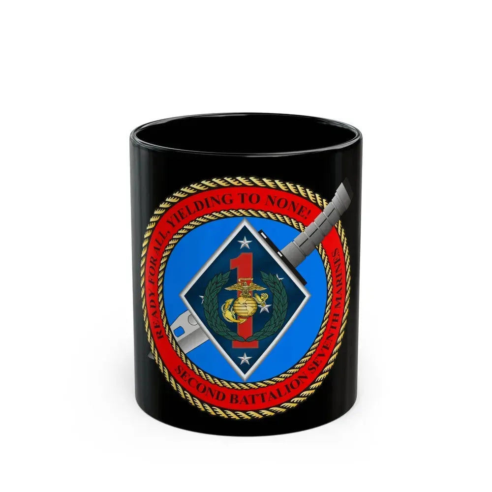 2nd Bat 7th Marines (USMC) Black Coffee Mug 11oz - Go Mug Yourself