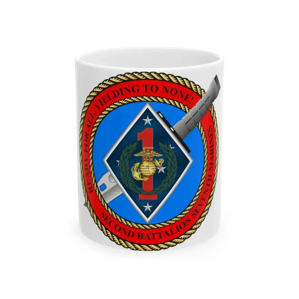 2nd Bat 7th Marines (USMC) White Coffee Mug 11oz - Go Mug Yourself