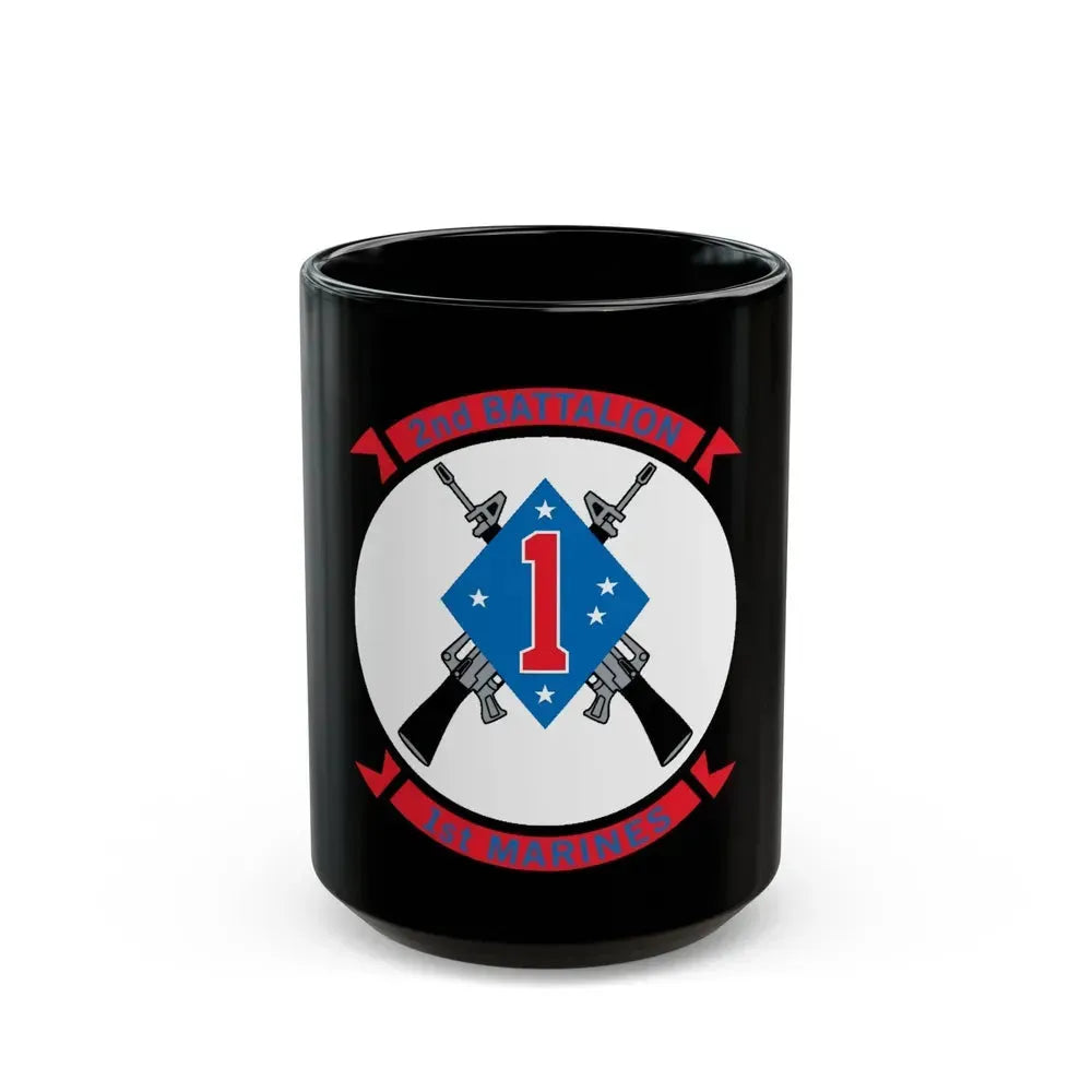 2nd Bn 1st Marines (USMC) Black Coffee Mug 15oz - Go Mug Yourself