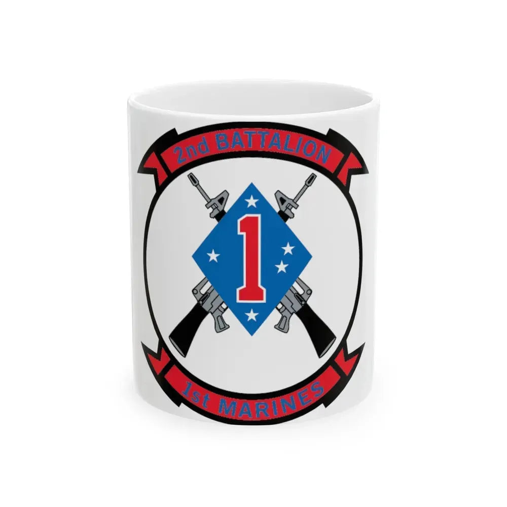 2nd Bn 1st Marines (USMC) White Coffee Mug 11oz - Go Mug Yourself