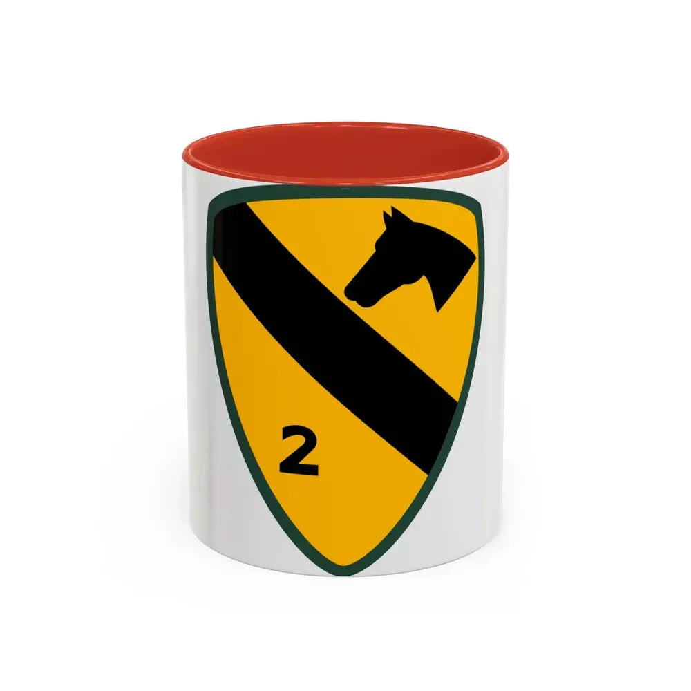 2nd Brigade 1st Cavalry Division (U.S. Army) Accent Coffee Mug 11oz Red - Go Mug Yourself