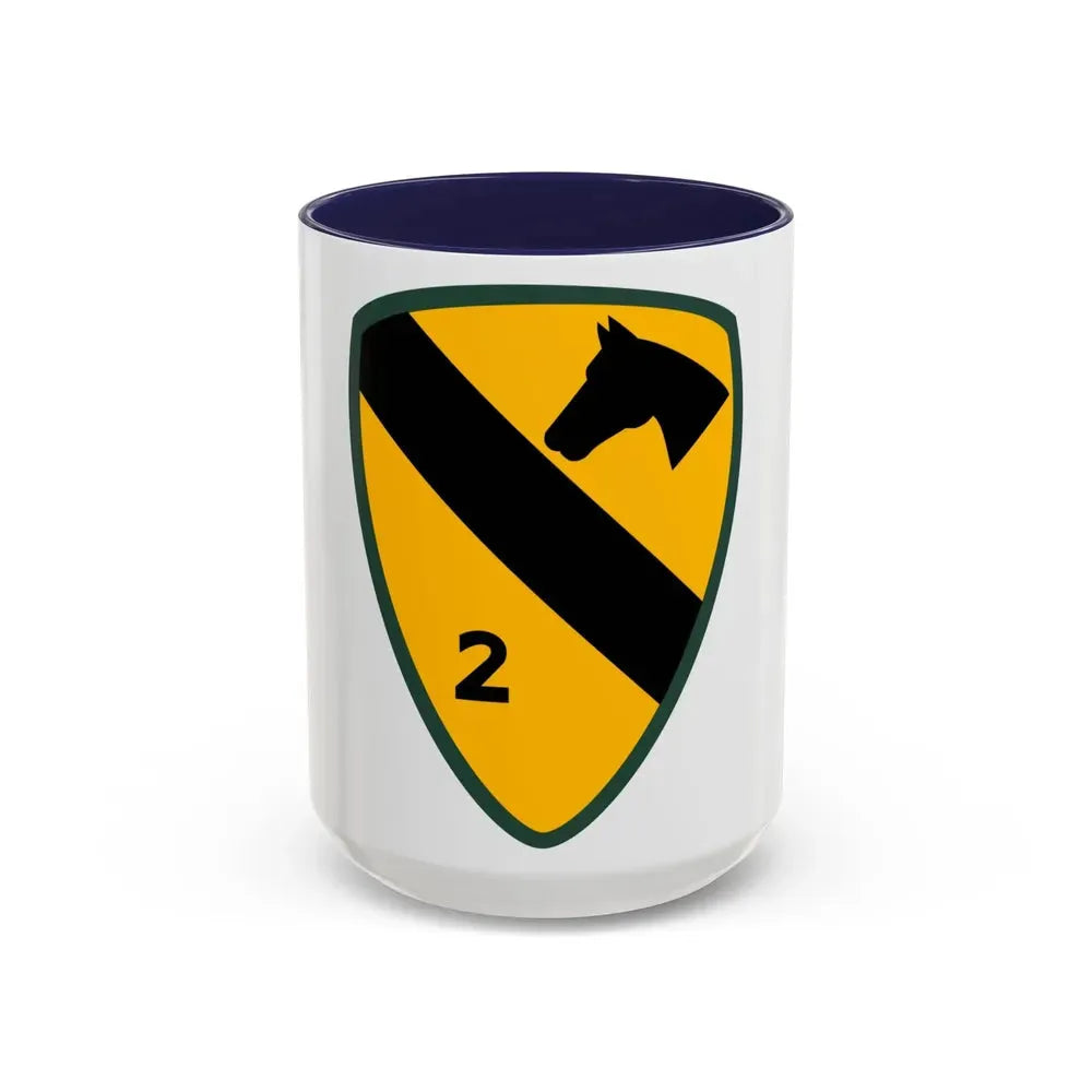 2nd Brigade 1st Cavalry Division (U.S. Army) Accent Coffee Mug 15oz Navy - Go Mug Yourself