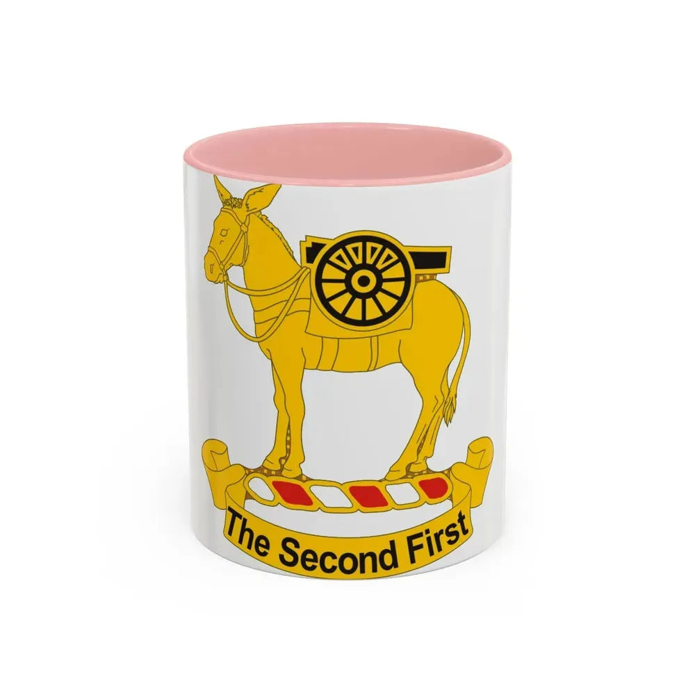 2nd Field Artillery Regiment (U.S. Army) Accent Coffee Mug 11oz Pink - Go Mug Yourself