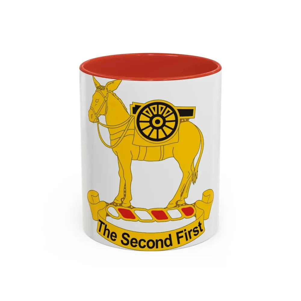 2nd Field Artillery Regiment (U.S. Army) Accent Coffee Mug 11oz Red - Go Mug Yourself