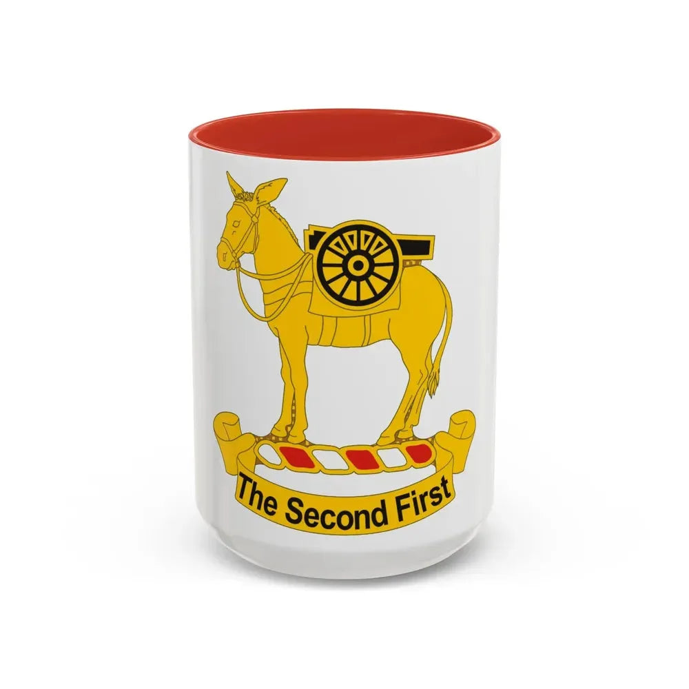 2nd Field Artillery Regiment (U.S. Army) Accent Coffee Mug 15oz Red - Go Mug Yourself