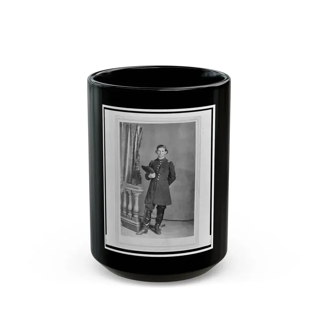 2nd Lieutenant Albert Sidney Smith, Union Officer, Full-Length Portrait, Standing, Facing Front (U.S. Civil War) Black Coffee Mug 15oz - Go Mug Yourself