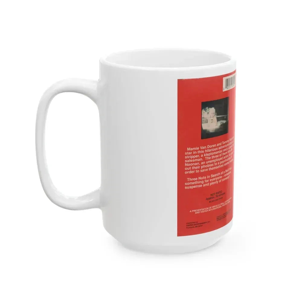 3 NUTS IN SEARCH OF A BOLT (VHS COVER) - White Coffee Mug - Go Mug Yourself