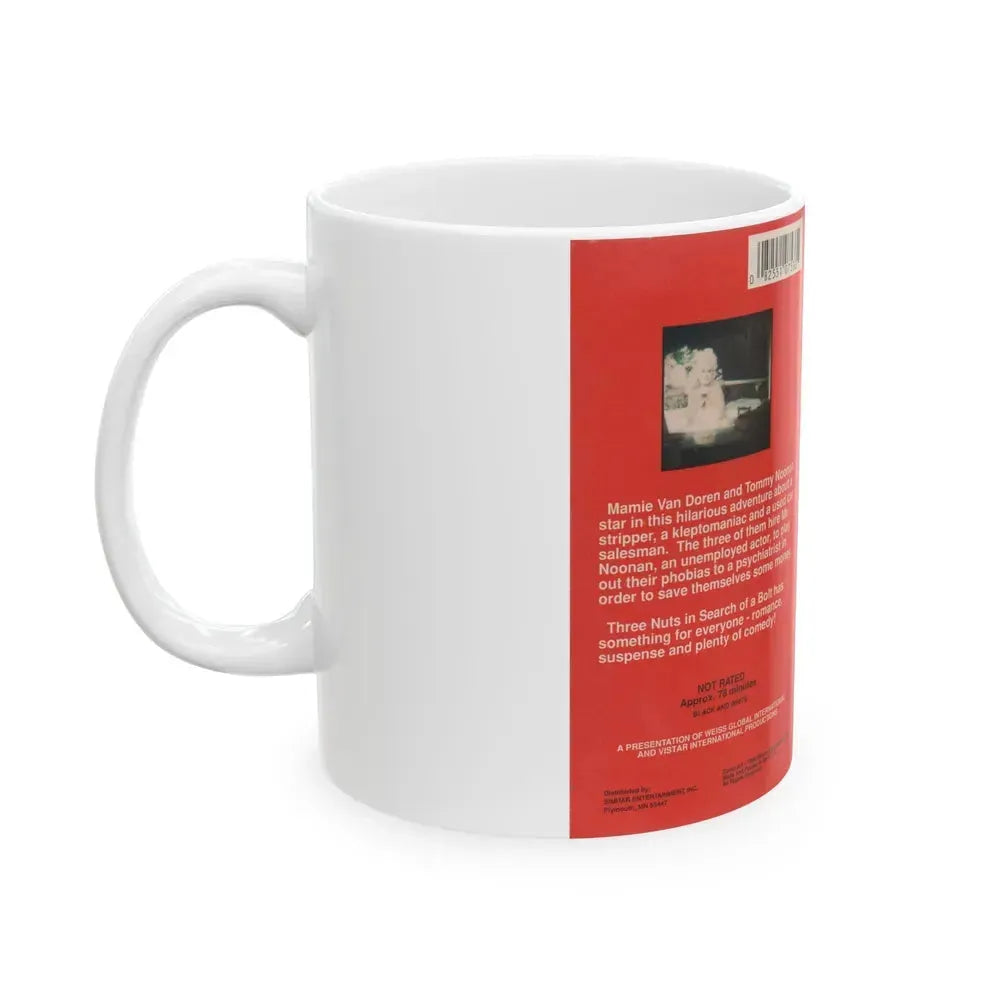3 NUTS IN SEARCH OF A BOLT (VHS COVER) - White Coffee Mug - Go Mug Yourself