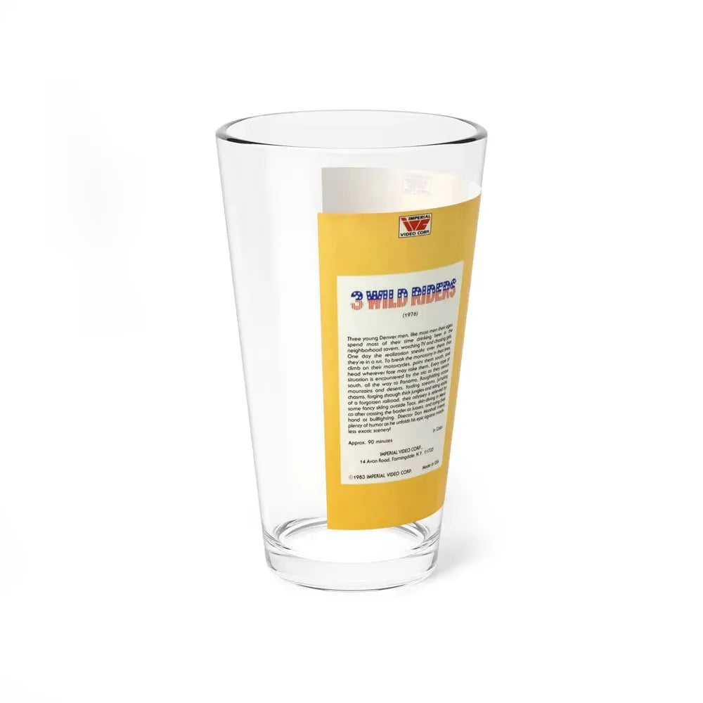 3 WILD RIDERS (VHS COVER) Pint Glass 16oz - Go Mug Yourself