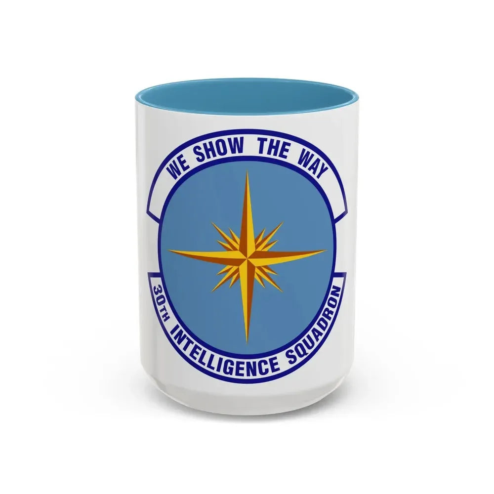 30 Intelligence Squadron AFISRA (U.S. Air Force) Accent Coffee Mug 15oz Light Blue - Go Mug Yourself