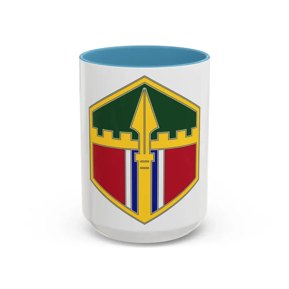 301 Maneuver Enhancement Brigade (U.S. Army) Accent Coffee Mug 15oz Light Blue - Go Mug Yourself