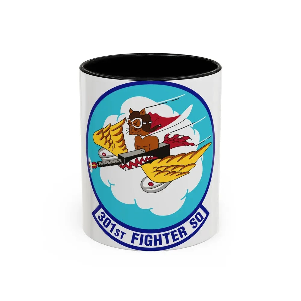 301st Fighter Squadron AETC Emblem (U.S. Air Force) Accent Coffee Mug 11oz Black - Go Mug Yourself