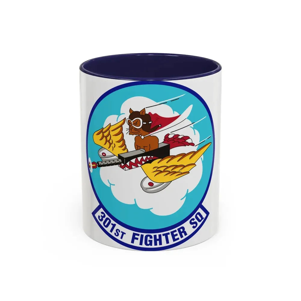 301st Fighter Squadron AETC Emblem (U.S. Air Force) Accent Coffee Mug 11oz Navy - Go Mug Yourself