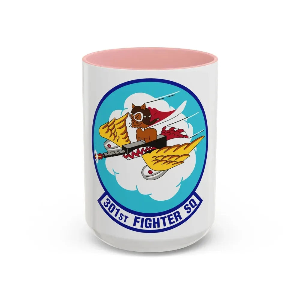 301st Fighter Squadron AETC Emblem (U.S. Air Force) Accent Coffee Mug 15oz Pink - Go Mug Yourself
