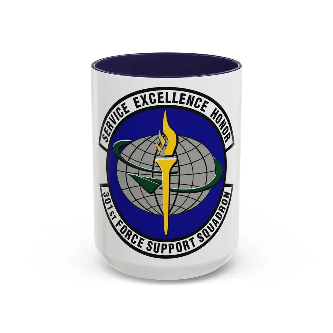 301st Force Support Squadron (U.S. Air Force) Accent Coffee Mug 15oz Navy - Go Mug Yourself