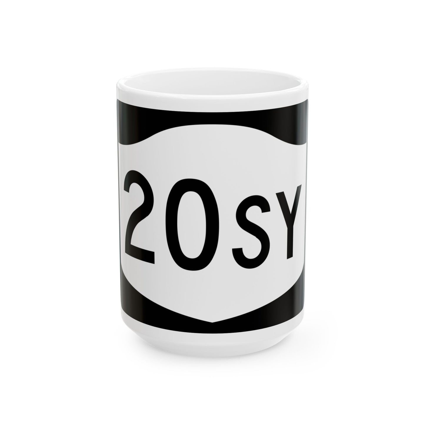NY-20SY (New York) (Road Sign) White Coffee Mug