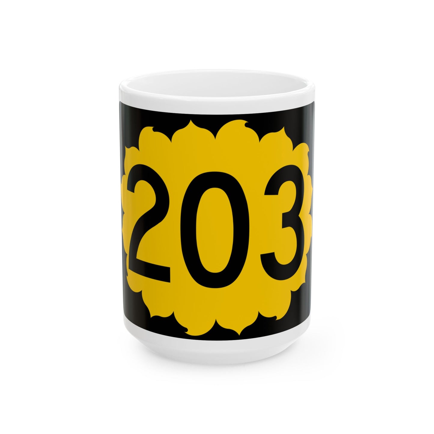 K-203 (Kansas) (Road Sign) White Coffee Mug