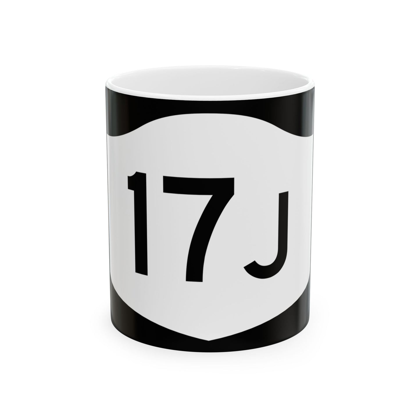 NY-17J (New York) (Road Sign) White Coffee Mug
