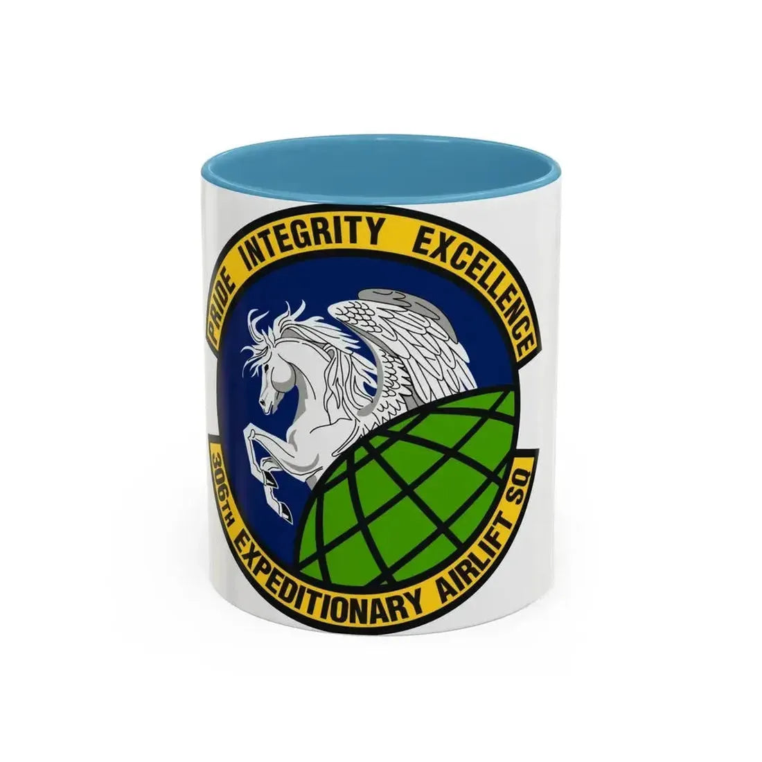 306th Expeditionary Airlift Squadron (U.S. Air Force) Accent Coffee Mug 11oz Light Blue - Go Mug Yourself