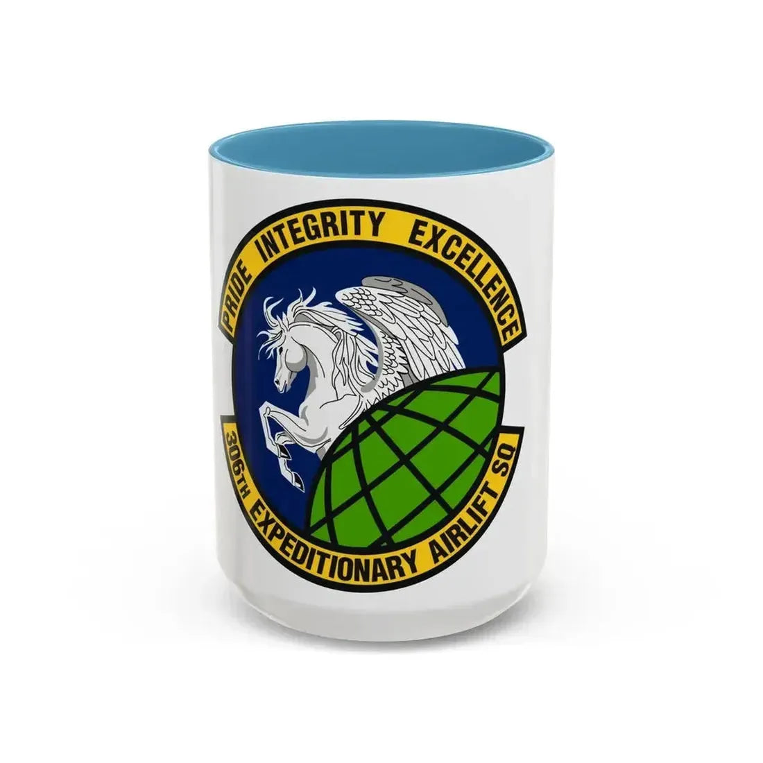 306th Expeditionary Airlift Squadron (U.S. Air Force) Accent Coffee Mug 15oz Light Blue - Go Mug Yourself