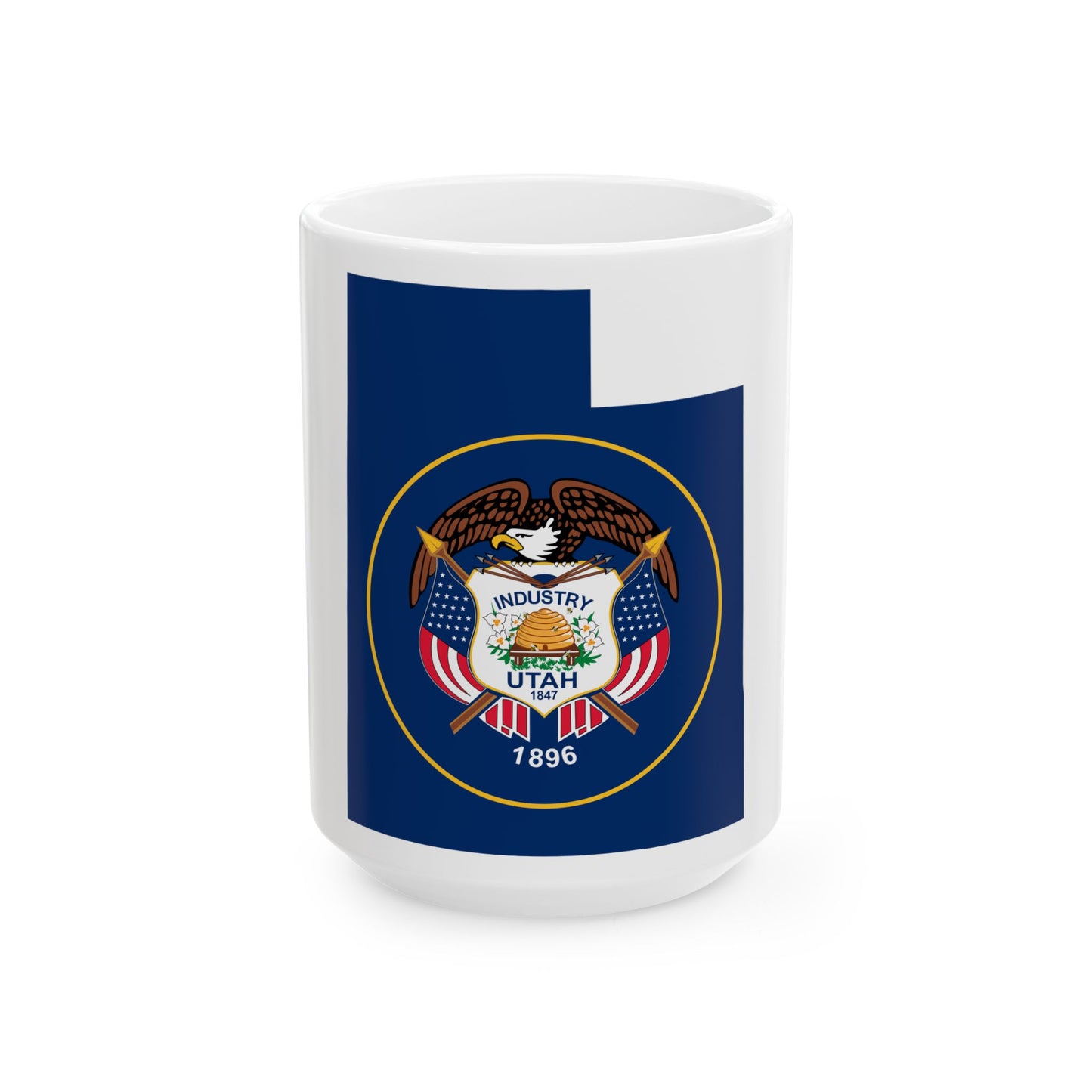 Flag-map of Utah (United States) White Coffee Mug