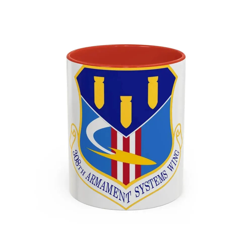 308th Armament Systems Wing (U.S. Air Force) Accent Coffee Mug 11oz Red - Go Mug Yourself