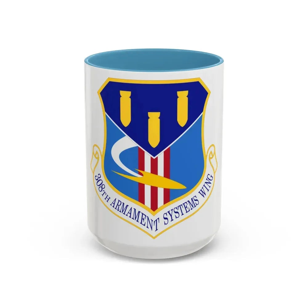 308th Armament Systems Wing (U.S. Air Force) Accent Coffee Mug 15oz Light Blue - Go Mug Yourself
