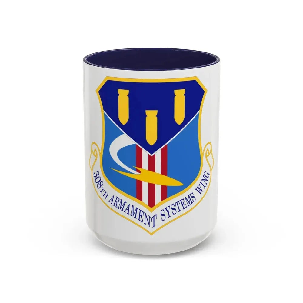 308th Armament Systems Wing (U.S. Air Force) Accent Coffee Mug 15oz Navy - Go Mug Yourself