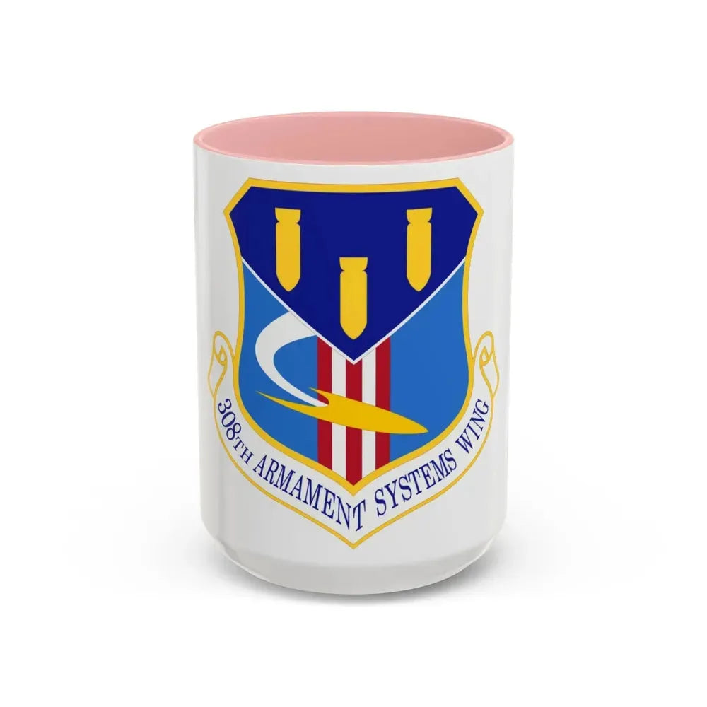 308th Armament Systems Wing (U.S. Air Force) Accent Coffee Mug 15oz Pink - Go Mug Yourself